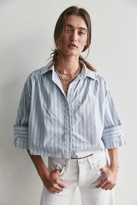 Free People We The Free Mira Pinstripe Top