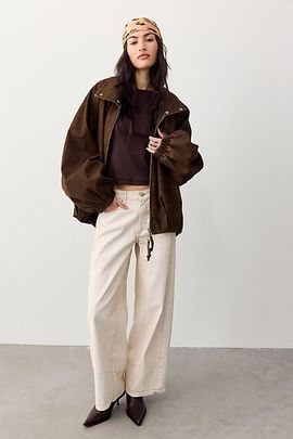 Free People We The Free Monroe Coated Wide-Leg Jeans