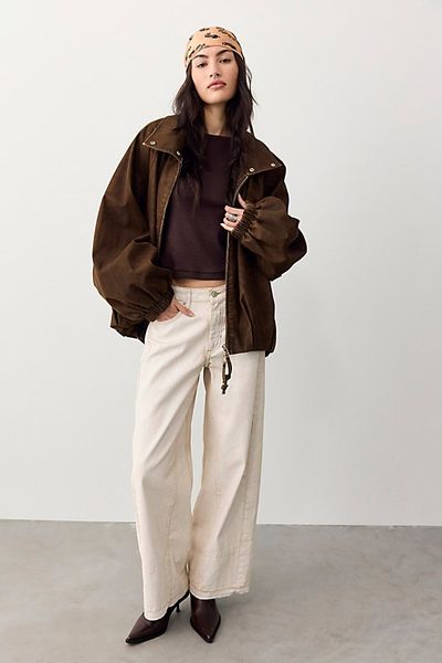 Free People We The Free Monroe Coated Wide-Leg Jeans