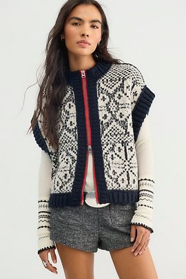 Free People We The Free Nordic Craft Wool-Blend Vest