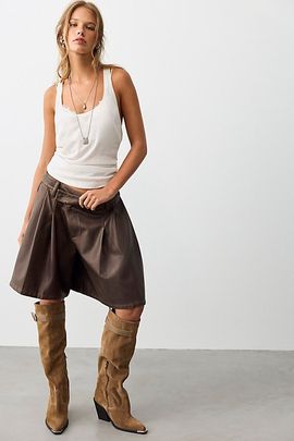 Free People We The Free Porter Crossover Vegan Trouser Shorts