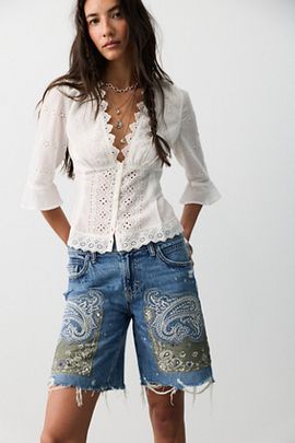 Free People We The Free Reverie Patchwork Shorts