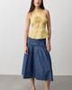Free People We The Free Skipper Pleated Denim Midi Skirt - 1