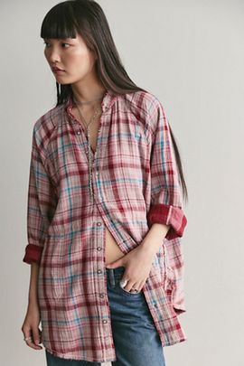 Free People We The Free Summer Daydream Plaid Tunic