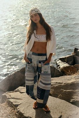 Free People We The Free Symphony Patched Wide Leg Jeans