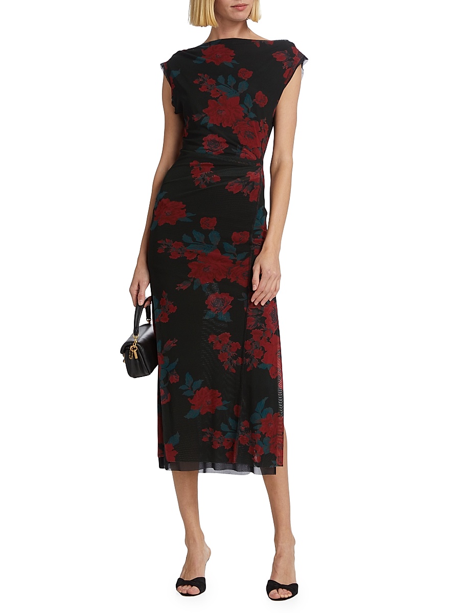 Free People - Women's Carmel Floral Mesh Midi-Dress