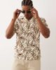 Free Society Free Society abstract print short sleeve beach shirt in beige-Neutral - 1