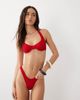 Free Society Free Society crinkle high leg bikini bottom in deep red - 2
