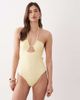 Free Society Free Society gingham cutout swimsuit in light yellow - 4
