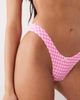 Free Society Free Society gingham high leg bikini bottoms in pink - 3