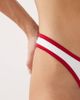 Free Society Free Society high leg bikini bottom with red contrast trim in white - 3