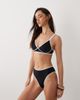 Free Society Free Society high rise bikini bottom with contrast trim in black & white-pink - 1