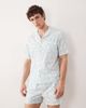 Free Society Free Society leaf print short sleeve beach shirt in vintage blue - 1