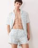 Free Society Free Society leaf print swim shorts in vintage blue - 2