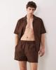 Free Society Free Society linen blend shorts in dark brown - 1