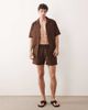 Free Society Free Society linen blend shorts in dark brown - 2