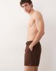 Free Society Free Society linen blend shorts in dark brown - 3
