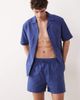 Free Society Free Society linen blend shorts in faded denim-Blue - 2