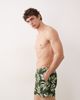 Free Society Free Society palm print swim shorts in khaki green - 3