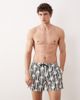 Free Society Free Society palm tree swim shorts in monochrome-Black - 1