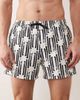 Free Society Free Society palm tree swim shorts in monochrome-Black - 4