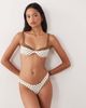 Free Society Free Society polka dot high leg bikini bottoms in brown and cream-White - 1