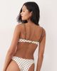 Free Society Free Society polka dot high leg bikini bottoms in brown and cream-White - 3