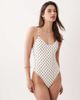 Free Society Free Society polka dot swimsuit in brown and cream-White - 1