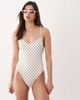 Free Society Free Society polka dot swimsuit in brown and cream-White - 3