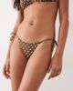 Free Society Free Society polka dot tieside bikini bottom in brown - 1