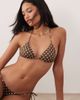Free Society Free Society polka dot triangle bikini top in brown - 1