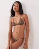 Free Society Free Society polka dot triangle bikini top in brown - 2