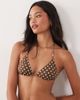 Free Society Free Society polka dot triangle bikini top in brown - 3