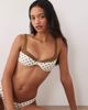 Free Society Free Society polka dot underwire bikini top in brown and cream-White - 1