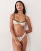 Free Society Free Society polka dot underwire bikini top in brown and cream-White - 4