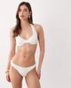 Free Society Free Society ruffle high leg bikini bottoms in white - 1