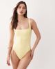 Free Society Free Society square neck swimsuit in butter yellow - 1