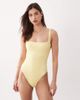 Free Society Free Society square neck swimsuit in butter yellow - 2