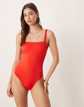 Free Society Free Society square neck swimsuit in red