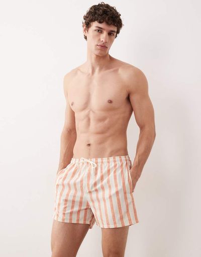 Free Society Free Society swim shorts in orange stripes