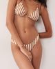 Free Society Free Society triangle bikini top in toffee stripe-Brown - 4