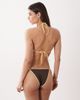 Free Society Free Society triangle bikini top with contrast trim in brown - 3