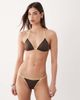 Free Society Free Society triangle bikini top with contrast trim in brown - 4