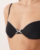 Free Society Free Society underwire bikini top with contrast picot trim in black - 2