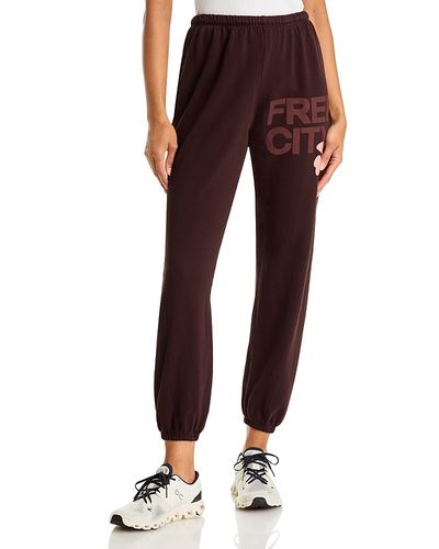 Freecity Free City Cotton Logo Sweatpants in Chocolate Rabbit