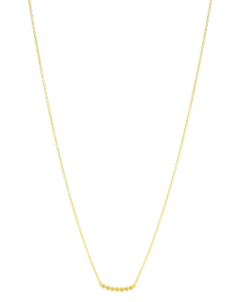 Freida Rothman Freida Rothman Bezel Bar Necklace in 14K Gold-Plated Sterling Silver, 16