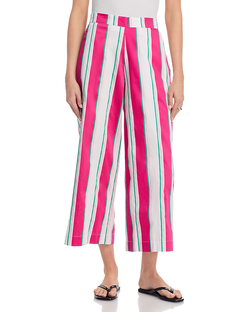 French Connection French Connection Alexis Poplin in Havana Stripe Pull On Cropped Pants