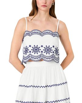 French Connection French Connection Alissa Cotton Embroidered Strappy Top
