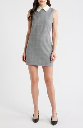 French Connection French Connection Atlas Glen Plaid Contrast Collar Dress