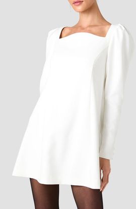 French Connection French Connection Azra Puffed Sleeve Twill Shift Minidress